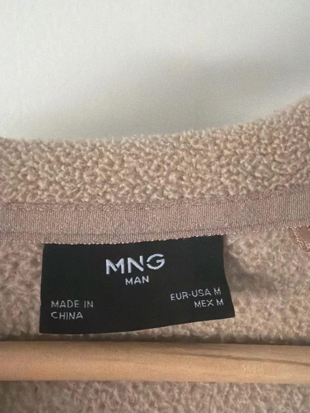 Mango Man Beige Fleece Zip-Front Jacket